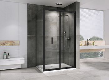 Душевой уголок Abber Sonnenstrand 100х80 AG07100B-S80B профиль Черный стекло прозрачное — фото 2, Прямоугольные душевые уголки