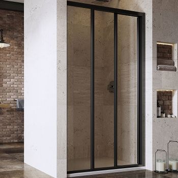 Душевая дверь Ravak Supernova ASDP3-80 00V403R2Z1 профиль Черный стекло Transparent — фото 1, Раздвижные душевые двери