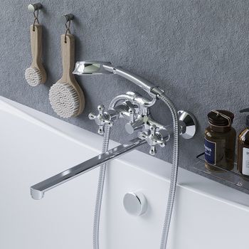 Смеситель для ванны Damixa Retro 239500000 универсальный Хром — фото 7, Смеситель для ванны