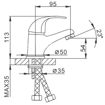 Смеситель для раковины Frap H15 F1015 Хром — фото 4, Смесители для раковины