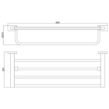 Полка для полотенец Belz B904 B90424 Вороненая сталь — фото 2, Полки для полотенец