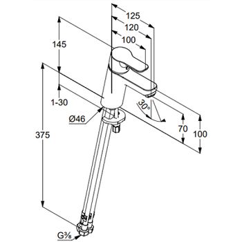 Смеситель для раковины Kludi Pure Easy 372750565 Хром — фото 4, Смесители для раковины