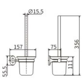 Ершик для унитаза CeramaLux Bell 53513 Хром — фото 2, Ершики для унитаза