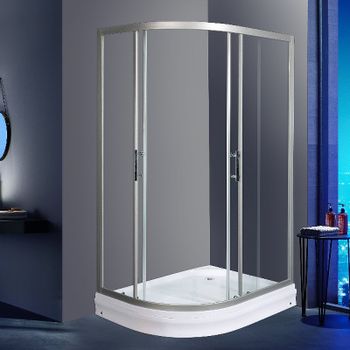 Душевой уголок WeltWasser WW500 С 120х90 10000004096 профиль Хром матовый стекло прозрачное — фото 1, Душевые уголки четверть круга