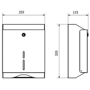 Диспенсер для бумажных полотенец Nofer 04010.B Нержавеющая сталь глянцевая — фото 3, Диспенсеры бумажных полотенец