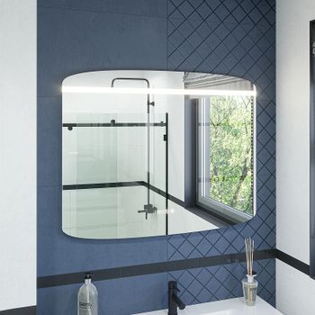 Зеркало Caprigo Софт 100 2062HW с подсветкой с сенсорным выключателем с подогревом и часами — фото 1, Зеркала в ванную комнату
