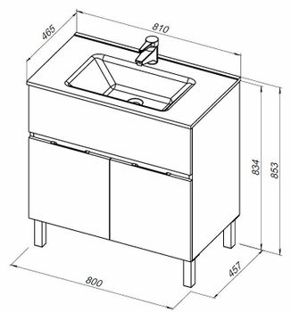 Тумба под раковину Aquanet Алвита New 80 277553 Дуб Веллингтон — фото 6, Тумбы под раковину