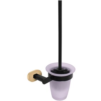 Ершик для унитаза Rav Slezak Yukon YUA0500CMATZ Черный матовый Золото — фото 1, Ершики для унитаза