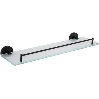 Стеклянная полка Frap F302 F30207 Черная матовая — фото 1, Полки для ванной и душа