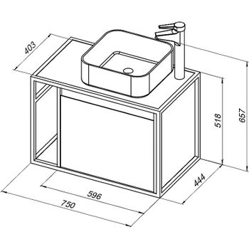 Тумба под раковину Aquanet Nova Lite Loft 75R 261657 подвесная Дуб рустикальный — фото 11, Тумбы под раковину