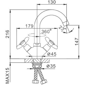 Смеситель для раковины Frap H731 F13731-B Хром — фото 2, Смесители для раковины