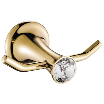 Двойной крючок CeramaLux Valencia 88501G Золото — фото 1, Крючки для полотенец