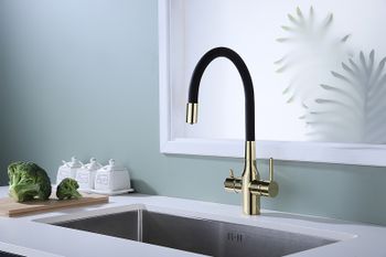 Смеситель для кухни Paulmark Salix Sa213419-G Золото — фото 2, Смесители для кухни