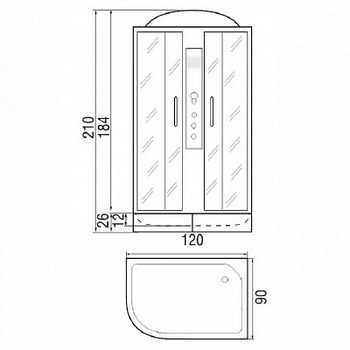Душевая кабина River Dunay 120x90 ТН L 10000003130 с поддоном — фото 3, Душевые кабины