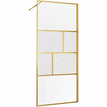 Душевая перегородка Vincea Walk-In 80 VSW-1HC800CFBG профиль Брашированное золото стекло прозрачное/рифленое — фото 1, Душевые перегородки