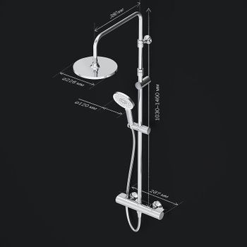 Душевая система AM.PM X-Joy F0785A400 с термостатом Хром — фото 16, Душевые стойки