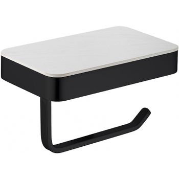 Держатель туалетной бумаги Abber Westen AA1730B с полкой Черный матовый — фото 1, Держатели туалетной бумаги