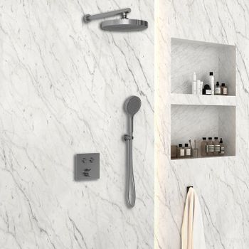 Душевая система Vincea Inspire VSFW-4I212GM Вороненая сталь — фото 3, Встраиваемые душевые комплекты