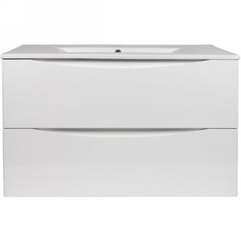 Тумба с раковиной Bond Wave 80 T01800-S05W подвесная Белая глянцевая — фото 1, Тумбы с раковиной