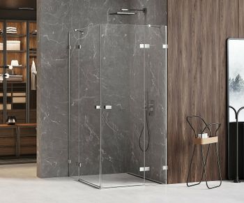 Душевой уголок New Trendy Avexa Chrome 100х120 EXK-1529 профиль Хром стекло прозрачное — фото 2, Прямоугольные душевые уголки