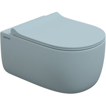 Унитаз Berges Ego XL 083229 подвесной Голубой матовый с сиденьем Микролифт — фото 1, Подвесные унитазы