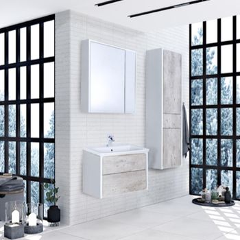 Зеркальный шкаф Roca Ronda 60 ZRU9303007 с подсветкой Бетон Белый матовый — фото 3, Зеркальные шкафы в ванную