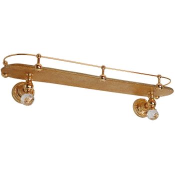 Стеклянная полка Migliore Cristalia 16839 Золото с кристаллами Swarovski — фото 1, Полки для ванной и душа