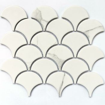 Керамогранитная мозаика Bonaparte Calacatta-scale 21,9х25,5 см — фото 1, Мозаика