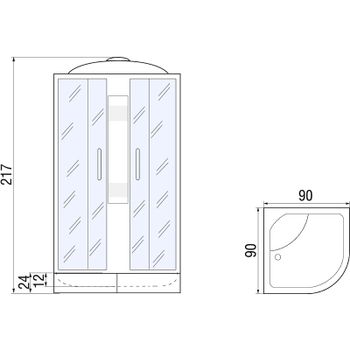 Душевая кабина River Lena 90x90 МТ 10000000027 с поддоном — фото 13, Душевые кабины