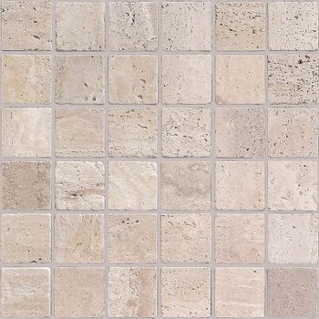 Мозаика Caramelle mosaic Pietrine 7 мм Travertino Beige MAT 30,5x30,5 см — фото 1, Мозаика