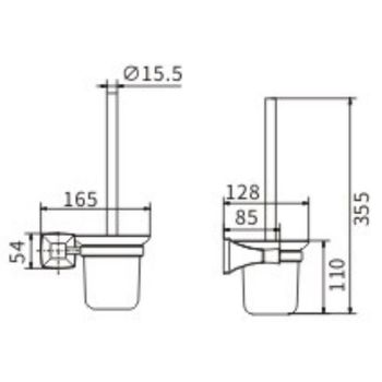 Ершик для унитаза CeramaLux Domino 95413 Хром — фото 2, Ершики для унитаза