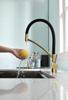 Смеситель для кухни Paulmark Siegen Si213111-G Золото — фото 3, Смесители для кухни