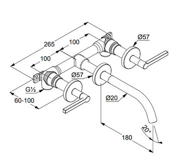 Смеситель для раковины Kludi Nova Fonte 201440515 Хром — фото 2, Смесители для раковины
