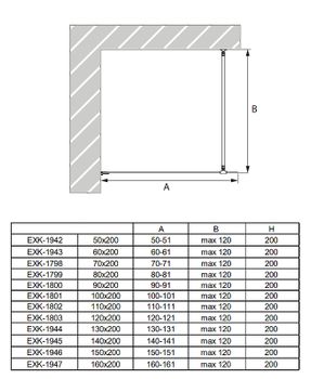 Душевая перегородка New Trendy Avexa Chrome 80 EXK-1799 профиль Хром стекло прозрачное — фото 7, Душевые перегородки