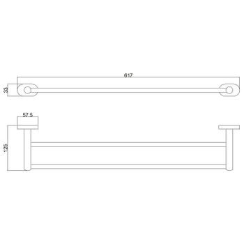Полотенцедержатель Belz B901 B90109 двойной Черный матовый — фото 2, Полотенцедержатели