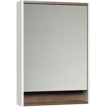 Зеркальный шкаф Aquaton Капри 60 1A230302KPDB0 с подсветкой Таксония темная — фото 1, Зеркальные шкафы в ванную