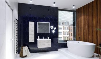 Зеркальный шкаф Roca Ronda 80 ZRU9303009 с подсветкой Бетон Белый матовый — фото 3, Зеркальные шкафы в ванную