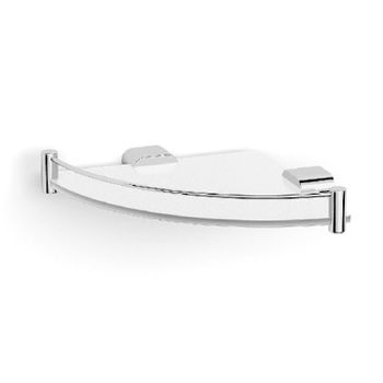 Стеклянная полка Langberger Lugano 24051D угловая Хром — фото 1, Полки для ванной и душа