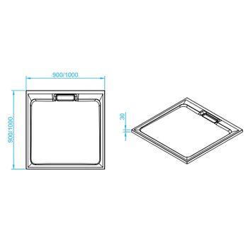 Душевой поддон  90*90*3 RGW STA-01 Белый/Квадрат   — фото 3, Душевые поддоны из искусственного камня