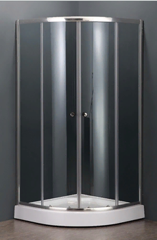 Душевой уголок  90*90*185 TN-207-J Полукруг/Хром/fabric/5 мм — фото 1, Душевые уголки четверть круга