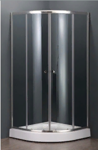 Душевой уголок  80*80*185 TN-204-J Полукруг/Хром/Прозрачное/5 мм — фото 1, Душевые уголки четверть круга