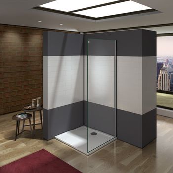 Боковая панель  90*195 RGW Z-004 Хром/Прозрачное/8 мм (TO-14) (EasyClean) — фото 1, Боковые стенки