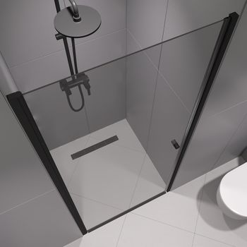 Душевая дверь  90*195 RGW Dolphin TN-03-B Чёрный/Прозрачное/6 мм (Easy) — фото 9, Распашные душевые двери