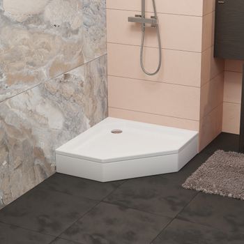 Душевой поддон  90*90*3.5 h 22 RGW STYLE Белый/Трапеция Ø 60 мм  (FW5-8) — фото 1, Акриловые душевые поддоны