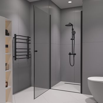 Душевая дверь  90*195 RGW Dolphin TN-03-B Чёрный/Прозрачное/6 мм (Easy) — фото 8, Распашные душевые двери