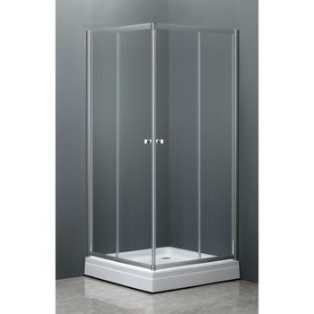 Душевой уголок  90*90*185 TN-206-J Квадрат/Хром/Прозрачное/4 мм — фото 1, Квадратные душевые уголки