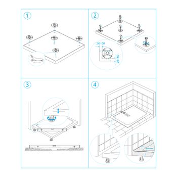 Душевой поддон IN AL-80120 графит Асимметрия 80*120(Левый) — фото 4, Душевые поддоны из искусственного камня
