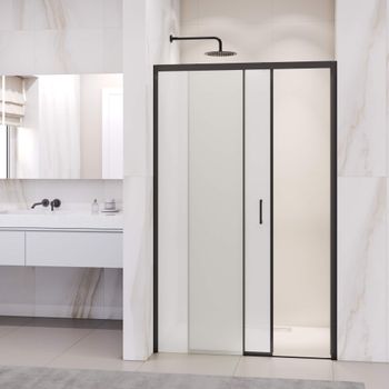 Душевая дверь 120*195 RGW PA-017-B Чёрный/Матовое/6 мм (Easy) — фото 2, Раздвижные душевые двери