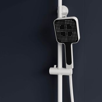 Душевая стойка RGW SP-35-W Белая Головной душ/Термостат (Гигиенический душ) — фото 4, Душевые стойки