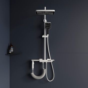 Душевая стойка RGW SP-35-W Белая Головной душ/Термостат (Гигиенический душ) — фото 2, Душевые стойки